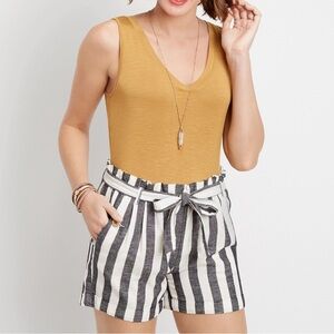 Striped Paperbag Shorts